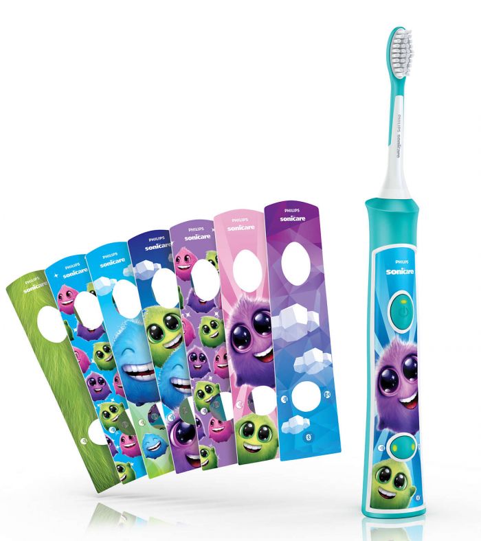 Щітка зубна електр. Philips, Sonicare For Kids, для дітей, 62т. колив/хв, насадок-2, Bluetooth, голубий