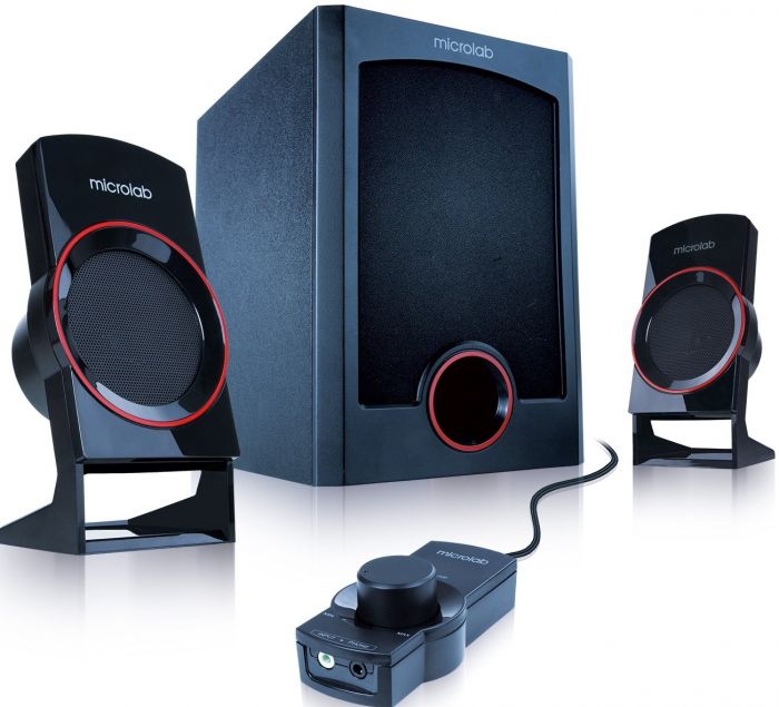 Акустична система MICROLAB M-111 2.1, 12W, mini-jack, чорний