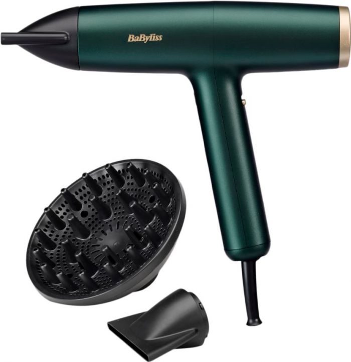Фен Babyliss Air Power Pro, 1700Вт, 3 режими, дифузор, іоніз-я, хол. обдув, зелений