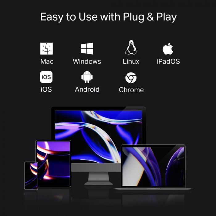 Хаб USB TP-LINK UH7021C USB-C > 3xUSB3.0/1xHDMI/1xSD/1xmicroSD/1xPD 100Wh