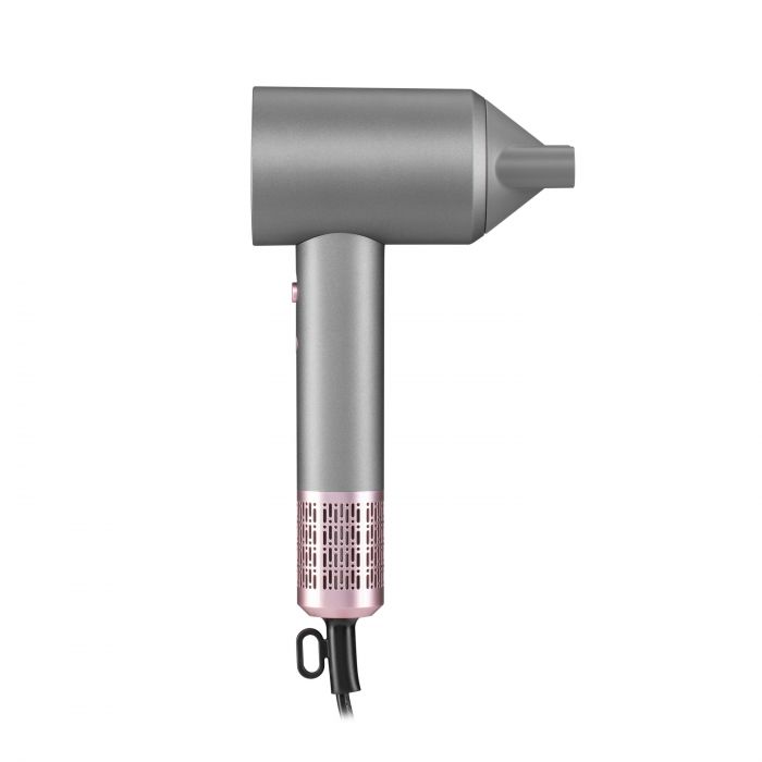 Фен ARDESTO Pink Touch, 1600Вт, 2 швидкості, 3темп.режими, іонізація, дифузор, магнітні насадки, сірий+рожевий