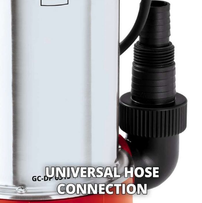 Насос дренажний Einhell GC-DP 6315 N 630Вт, 17000л/год, вис. 8м, глиб. 5м, корпус нерж, 5.5кг