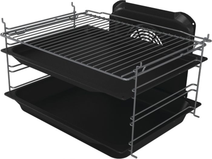 Плита Gorenje комбінована, 71л, 60x60см, дисплей, IconLed, чавун, білий