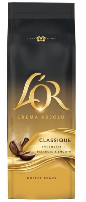 Кава L`OR зерна, 500г, Crema Absolute Classic, купаж арабіка/робуста