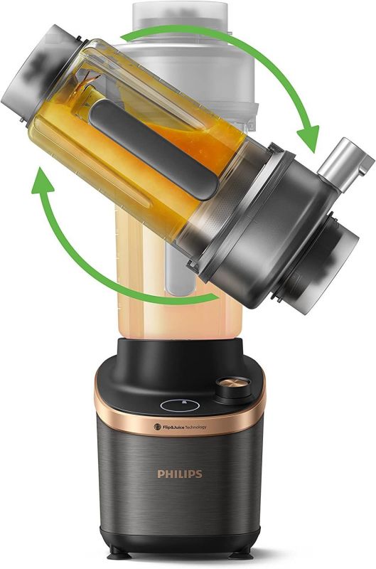 Блендер Philips стаціонарний Flip&Juice, 1500Вт, чаша-2000мл, мідно-чорний