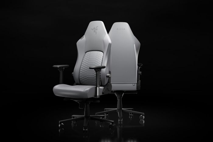 Крісло Razer Iskur V2 NewGen, EPU шкіра з CoolTouch™, 4D-Armrests, сірий світлий