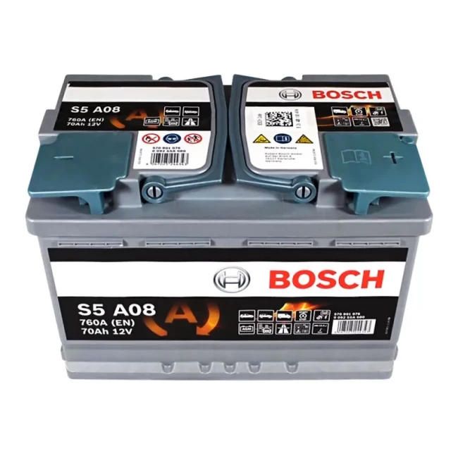 Акумулятор Bosch S5 AGM 12В 70А·год 760А R+ (0 092 S5A 080)