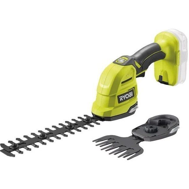Ножиці для трави акумуляторні Ryobi ONE+ RY18GSA-0 18В + насадка кущоріз 20см крок різу 10мм 1кг без АКБ та ЗП