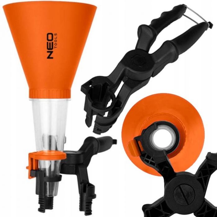 Лійка автомобільна Neo Tools (воронка) пластик, 250х125мм з монтажним кронштейном 0.36кг