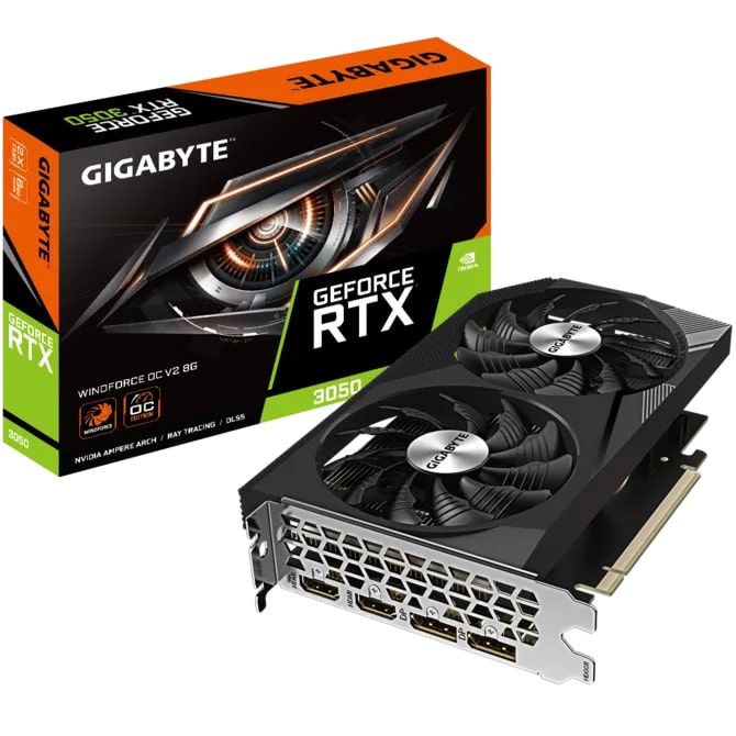 Відеокарта GIGABYTE GeForce RTX 3050 8GB GDDR6 WINDFORCE OC