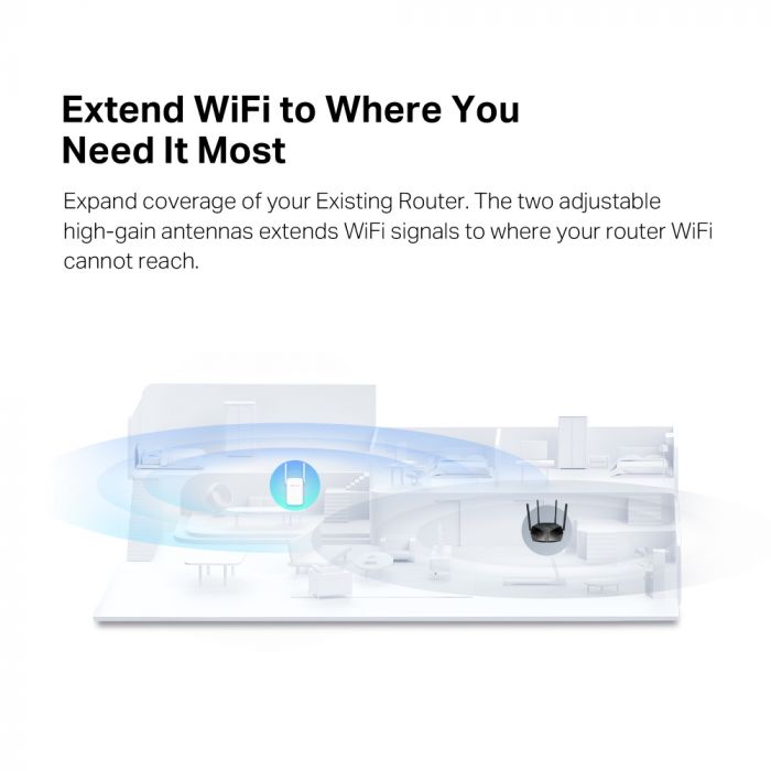 Розширювач покриття WiFi MERCUSYS ME60X AX1500, 1хGE LAN