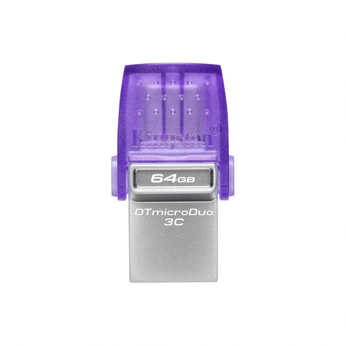 Накопичувач Kingston   64GB USB 3.2 Type-A Gen1 + Type-C DT microDuo 3C R200MB/s