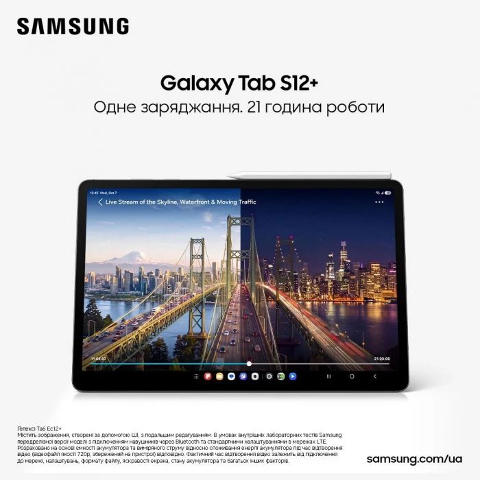 Планшет Samsung Galaxy Tab S12 Plus (X846) 12.6" 12ГБ, 256ГБ, 5G, 10600мА•год, Android, сірий