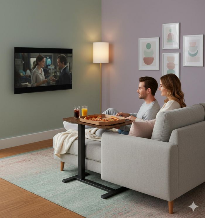 Стіл компактний  2E CE710BD, 710x400мм, регульована висота, чорно-коричневий