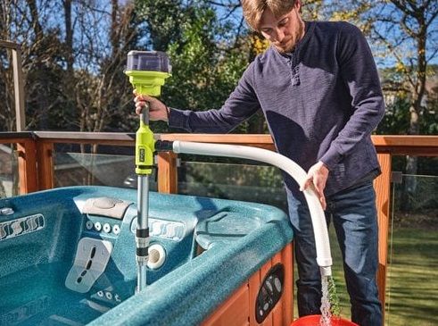Насос для води акумуляторний Ryobi ONE+ RY18STPA-0 18В 3360л/год перекачування 7м телескопічний 0.7-1.2м таймер відключення 2.5кг без АКБ та ЗП