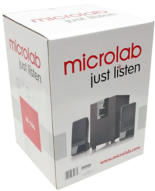 Акустична система MICROLAB M-100 2.1, 10W, mini-jack, чорний