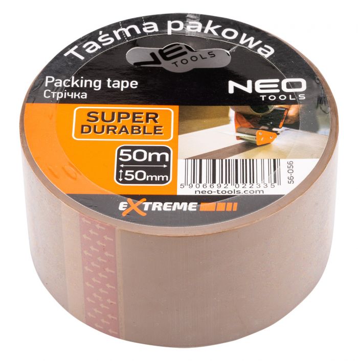 Стрічка пакувальна Neo Tools, 50мх50мм, коричневий