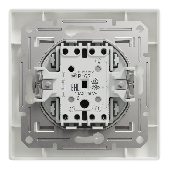 Перемикач 1-клавішний Schneider Electric, Asfora (білий, самозажимний)