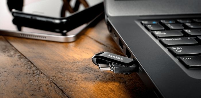 Накопичувач SanDisk  128GB USB 3.1 Type-A + Type-C Ultra Dual Drive Go Чорний