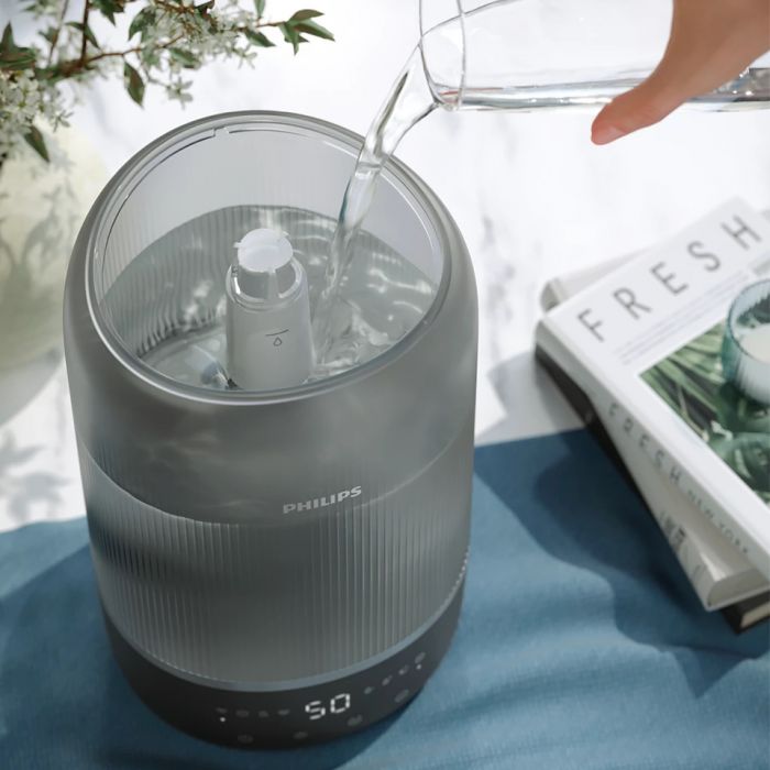 Зволожувач повітря Philips традиційне зволоження Series 1000, 41м2, 3л, 275мл/г, електр. кер-ння, режим сну, нічник, темно-синій