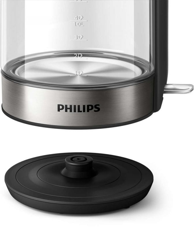 Електрочайник Philips Series 5000 1.7л, скло, чорно-сріблястий