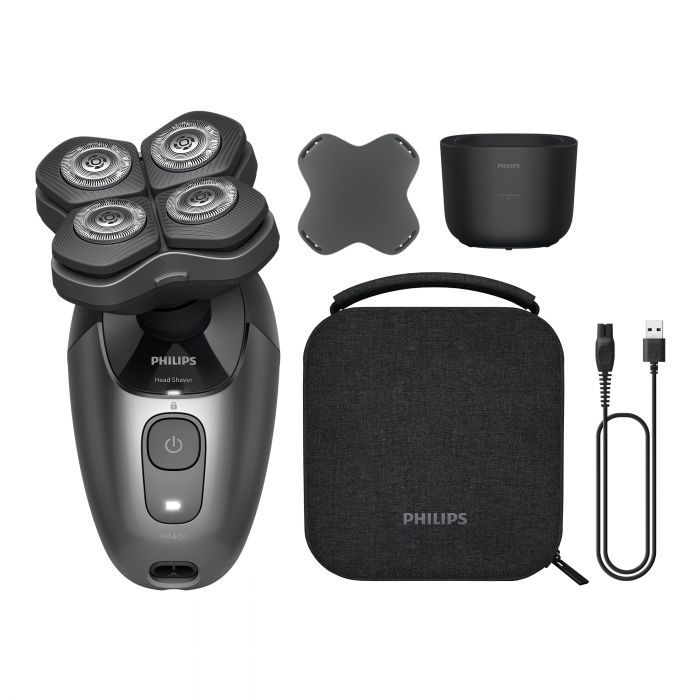 Бритва електр. для голови  Philips роторна Pro Series 7000,  бритв.головок-4, Li-Ion, сух.+волог., кейс для зберіг., чорний