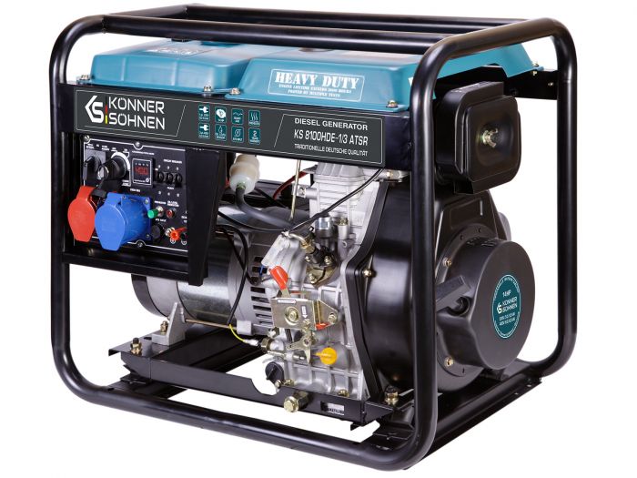 Генератор дизельний Konner&Sohnen KS 8100HDE-1/3 ATSR (EURO V), 230/400В, 5.5/6.0кВт, ATS, електростартер, передстартовий підігрів, 117кг
