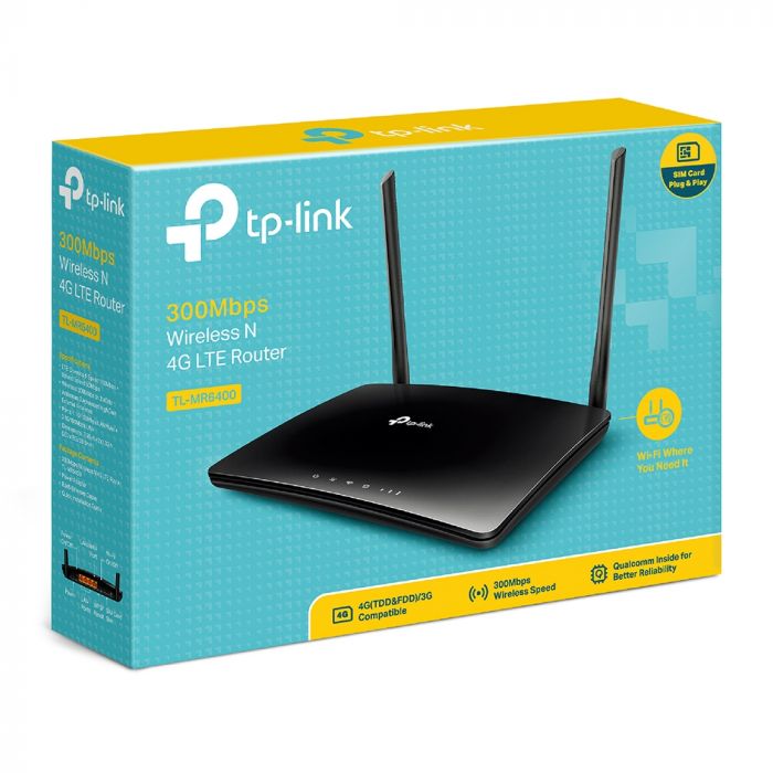 Маршрутизатор TP-LINK TL-MR6400 N300, 4G/LTE, 3xFE LAN, 1xFE WAN