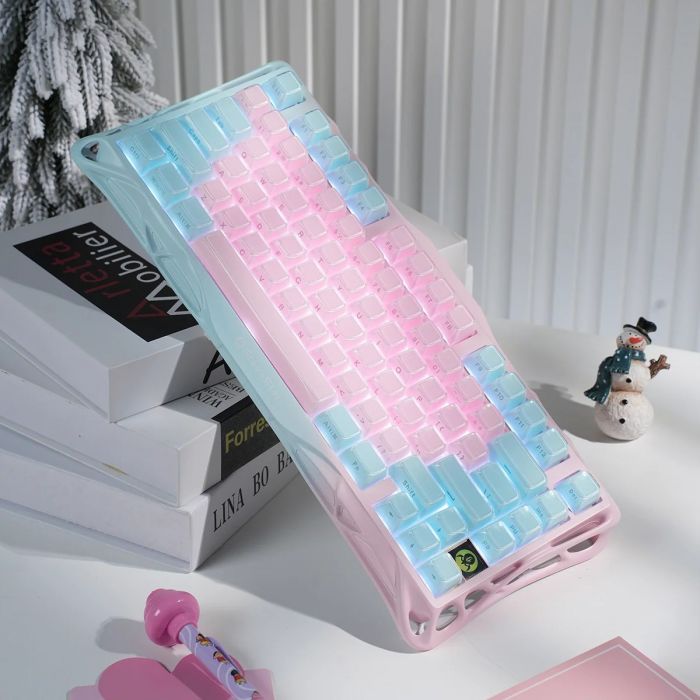 Клавіатура механічна GravaStar Mercury K1 Lite 80keys, GravaStar x BSUN Grey, BT/WL/USB, Lumen Rose