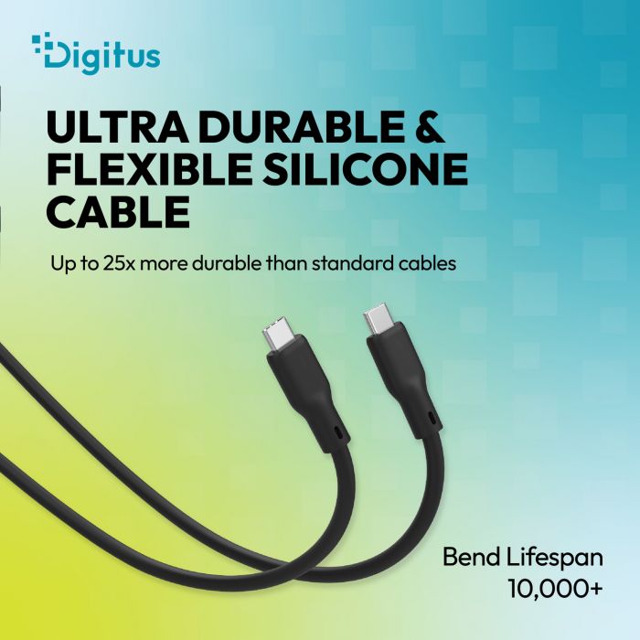Кабель DIGITUS USB-C > USB-C заряджання/синхронізації, USB4 2.0, 80G, 240W, 16K, силіконовий, 0.5м, чорний