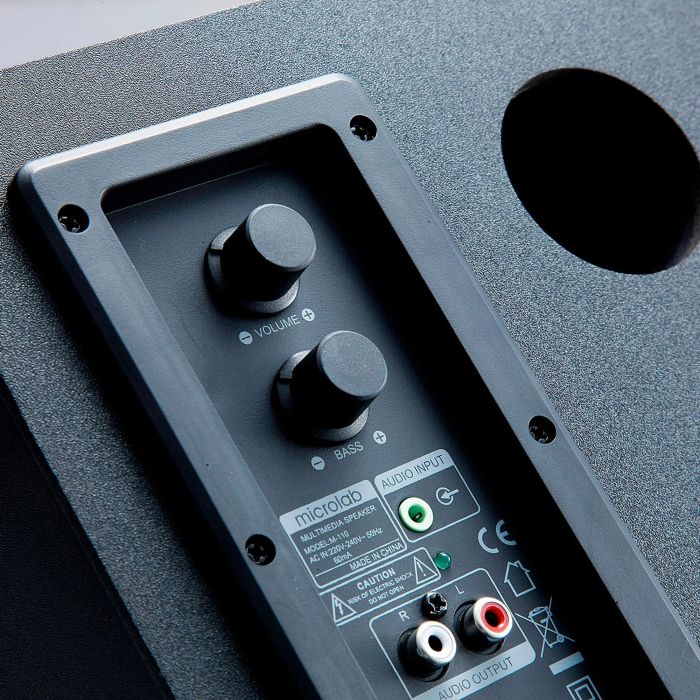 Акустична система MICROLAB M-110 2.1, 10W, mini-jack, чорний