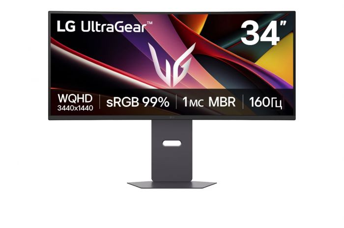 Монітор LG 34" 34G600A-B 2xHDMI, DP, MM, VA, 3440x1440, 160Hz, CURVED, sRGB 99%, G-SYNC, FreeSync, HAS, HDR10