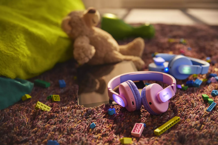 Навушники Kids' On-ear Philips TAK4206 BT 5.0, Colored light panels, Wireless, Mic, Рожевий