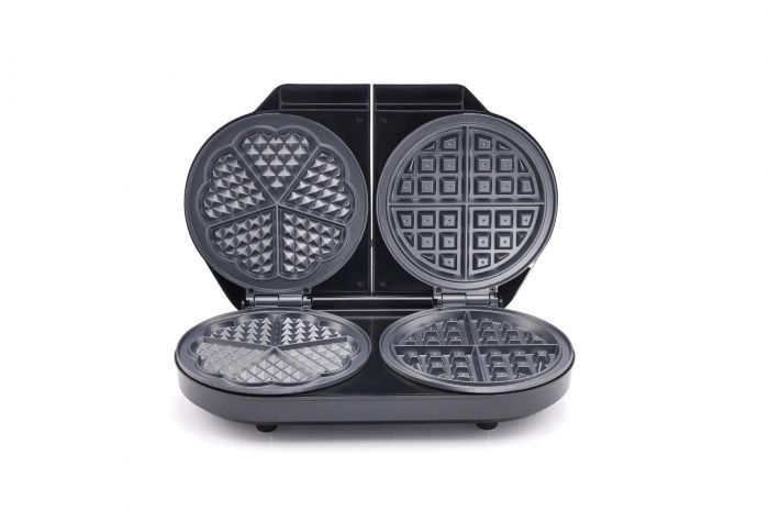 Міні-гриль  Gorenje 1400Вт, алюміній, пластина д/вафель, корпус-метал, чорний