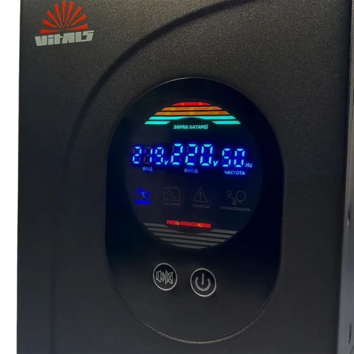 Джерело безперебійного живлення Vitals UL-2000sp, 2000VA/1200W, LCD, 2xSchuko, на зовнішні АКБ 24В
