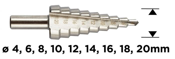 Свердло по металу ступінчасте GRAPHITE HSS 4x20мм