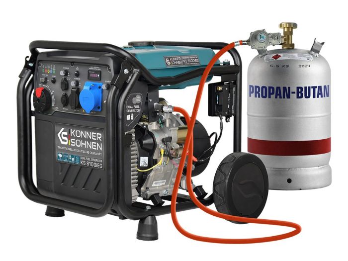 Генератор газобензиновий інверторний Konner&Sohnen KS8100IEG, LPG 230В, 8.5кВт, електростартер, 68кг