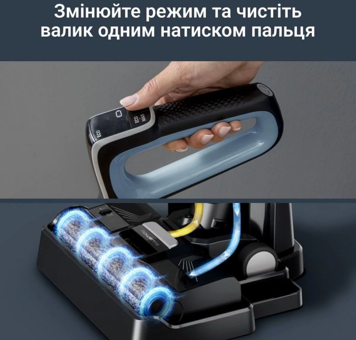 Пилосос Rowenta безпровідний миючий X-Clean 2, 120Вт, конт пил -0.44л, конт для води-0.73л, автон. робота до 35хв, вага-5кг, НЕРА, чорно-блакитний