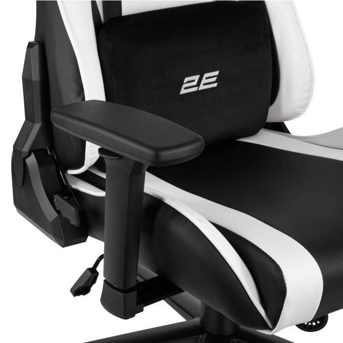 Крісло 2E GAMING BUSHIDO II, ПУ шкіра, 3D-Armrests, чорно-білий