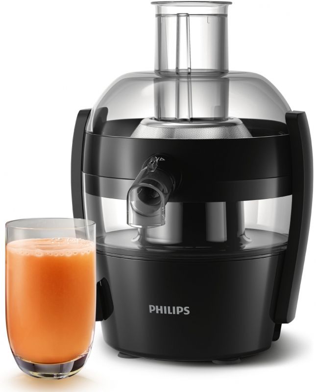 Соковитискач Philips Viva Collection відцентрований 500Вт, чаша-0.5л, жмих-1л, пластик, чорний