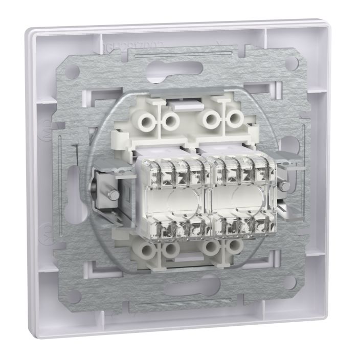 Розетка подвійна комп'ютерна rj45 Schneider Electric, Asfora (білий)