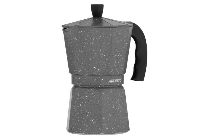 Гейзерна кавоварка ARDESTO Gemini Molise, 0.4л, 9 чашок, алюміній, сірий