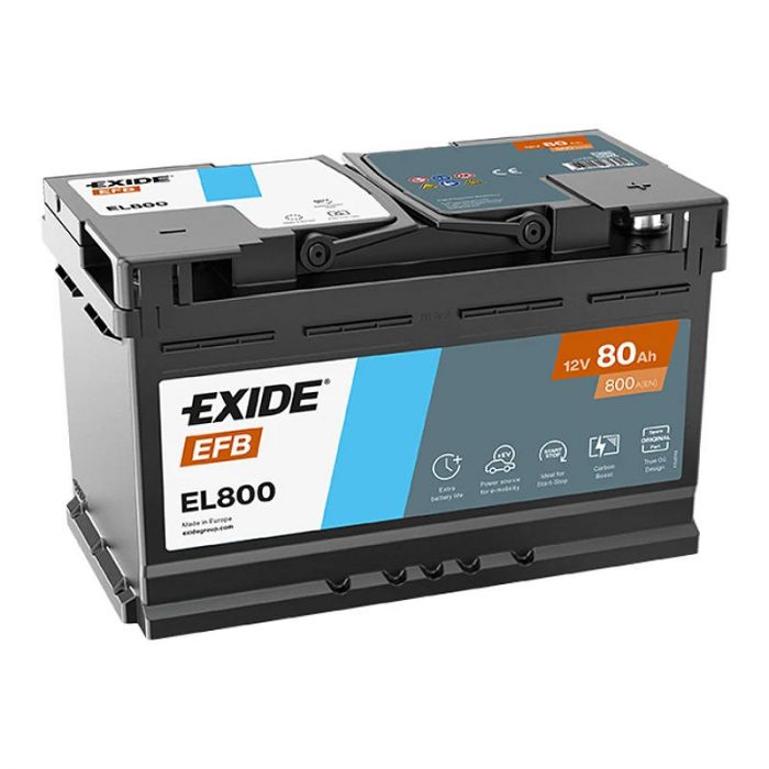 Акумулятор Exide Start-Stop 12В 80А·год 800А R+ (EL800)