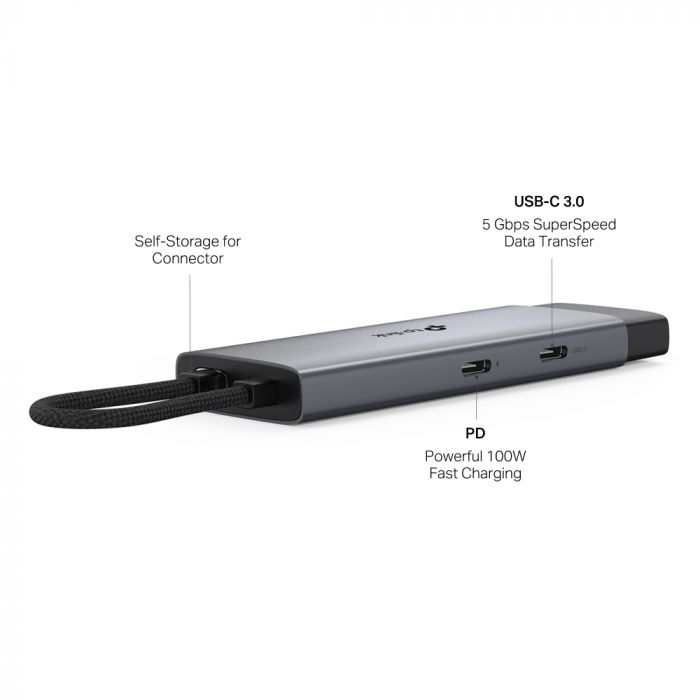 Хаб USB TP-LINK UH5020C USB-C > 2xUSB3.0/1xUSB-C/1xHDMI/1xPD 100Wh