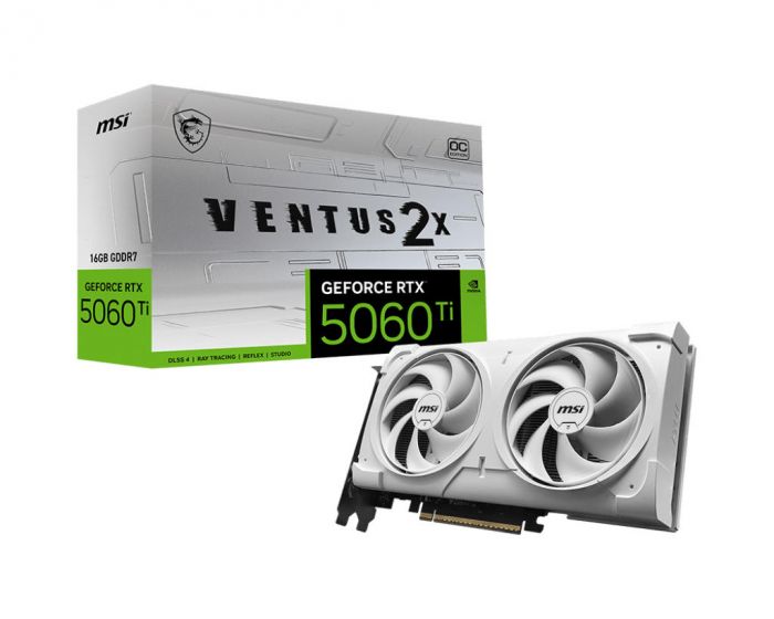 Відеокарта MSI GeForce RTX 5060 Ti 16GB GDDR7 VENTUS 2X OC WHITE PLUS
