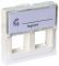 Лицьова панель Legrand Mosaic, для конектора 2хRJ45 Keystone, білий