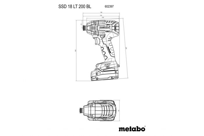 Гвинтоверт ударний акумуляторний Metabo SSD 18 LTX 200 BL 18В 200Нм 3050уд/хв 1.17кг без АКБ та ЗП