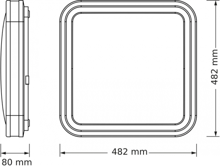 Світильник  НСП OSRAM CEILING NOIR 48x48см Square 72 W 4000 К