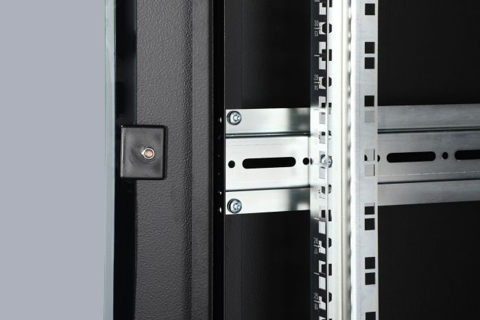 Шафа DIGITUS 19", 42U, Network Unique, передні двері зі склом, 600x600 мм, 1200кг максимально, чорна