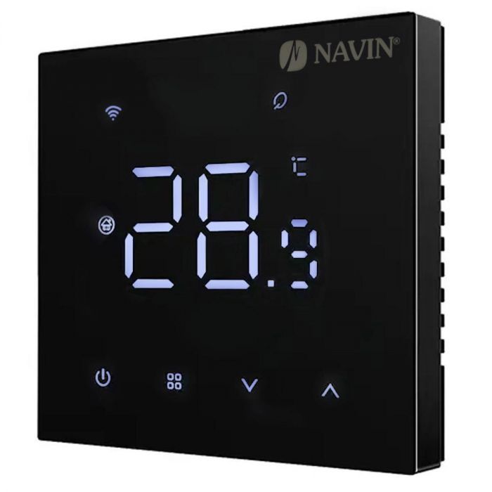 Терморегулятор Navin WT410B-3А 5...35 °C для котлів опалення електронний Wi-Fi Tuya, Smart Life провідне підключення 230В чорний